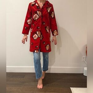 Vintage GumBoots Satin-Lined Red Jacket with Yellow Interior